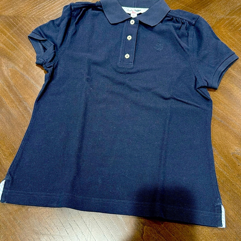 Brooks brothers waffle uniform girls polo short sleeves sz L new
